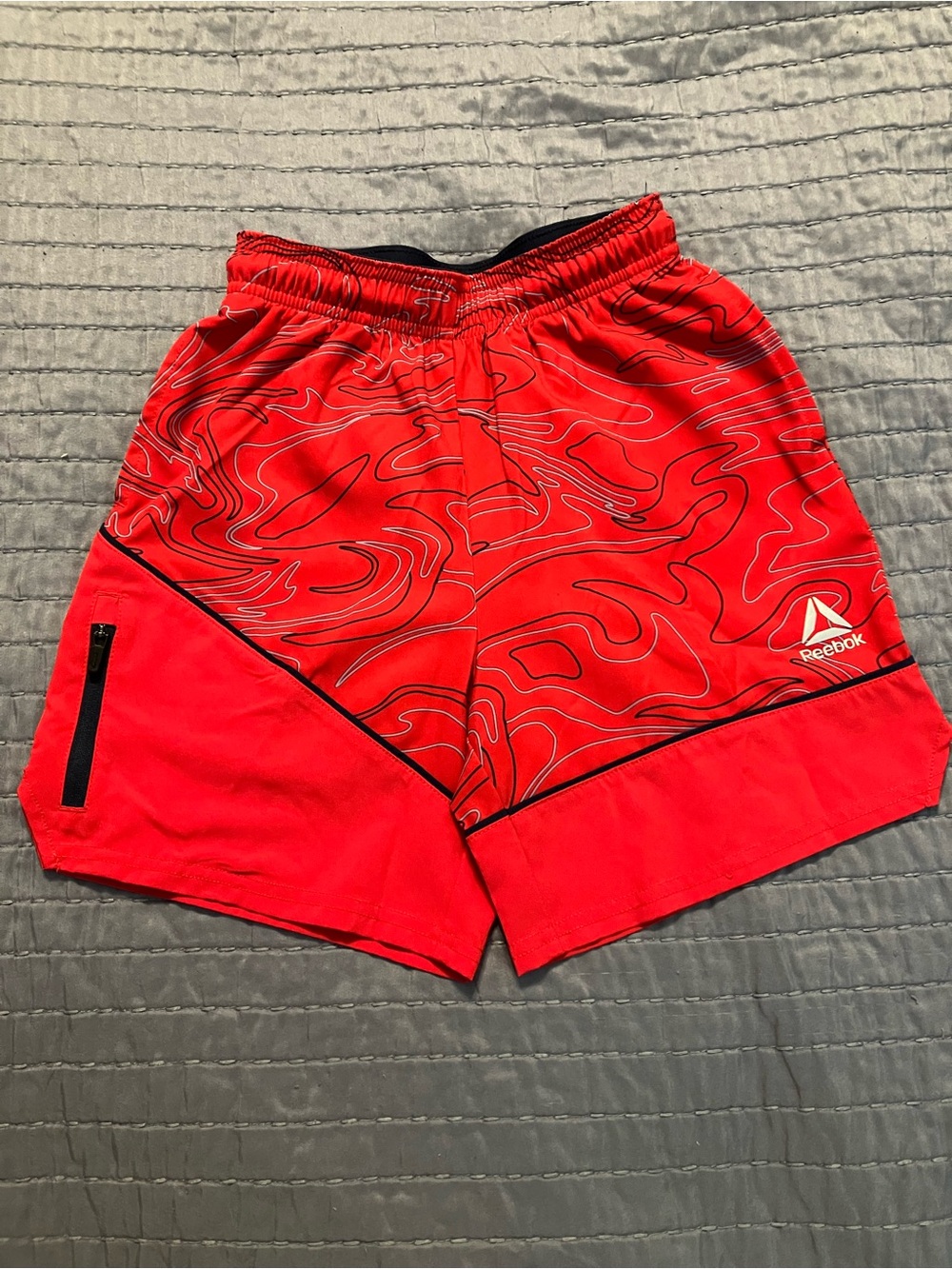 Reebok Red Kids Athletic Shorts with Black Trim